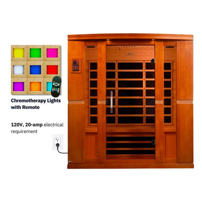 Bergamo Elite Infrared Sauna – Ultra Low EMF Technology with Premium Canadian Hemlock (DYN-6440-01)