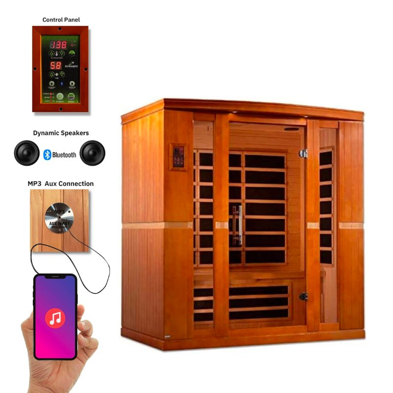 Bergamo Elite Infrared Sauna – Ultra Low EMF Technology with Premium Canadian Hemlock (DYN-6440-01)