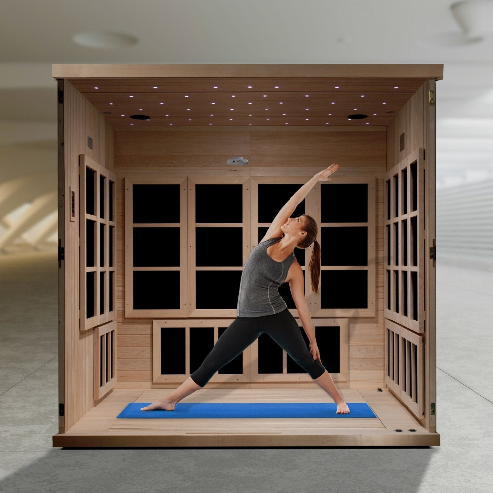 Dynamic “Catalonia” Infrared Sauna – Ultra Low EMF with Natural Hemlock Wood (GDI-6880-02)