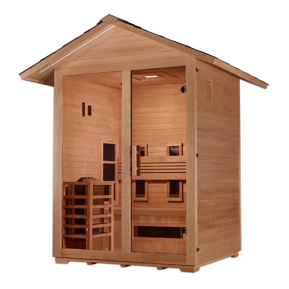 Carinthia Full Spectrum PureTech™ Hybrid Sauna – Outdoor Steam Sauna with Canadian Hemlock Wood (GDI-8123-01)