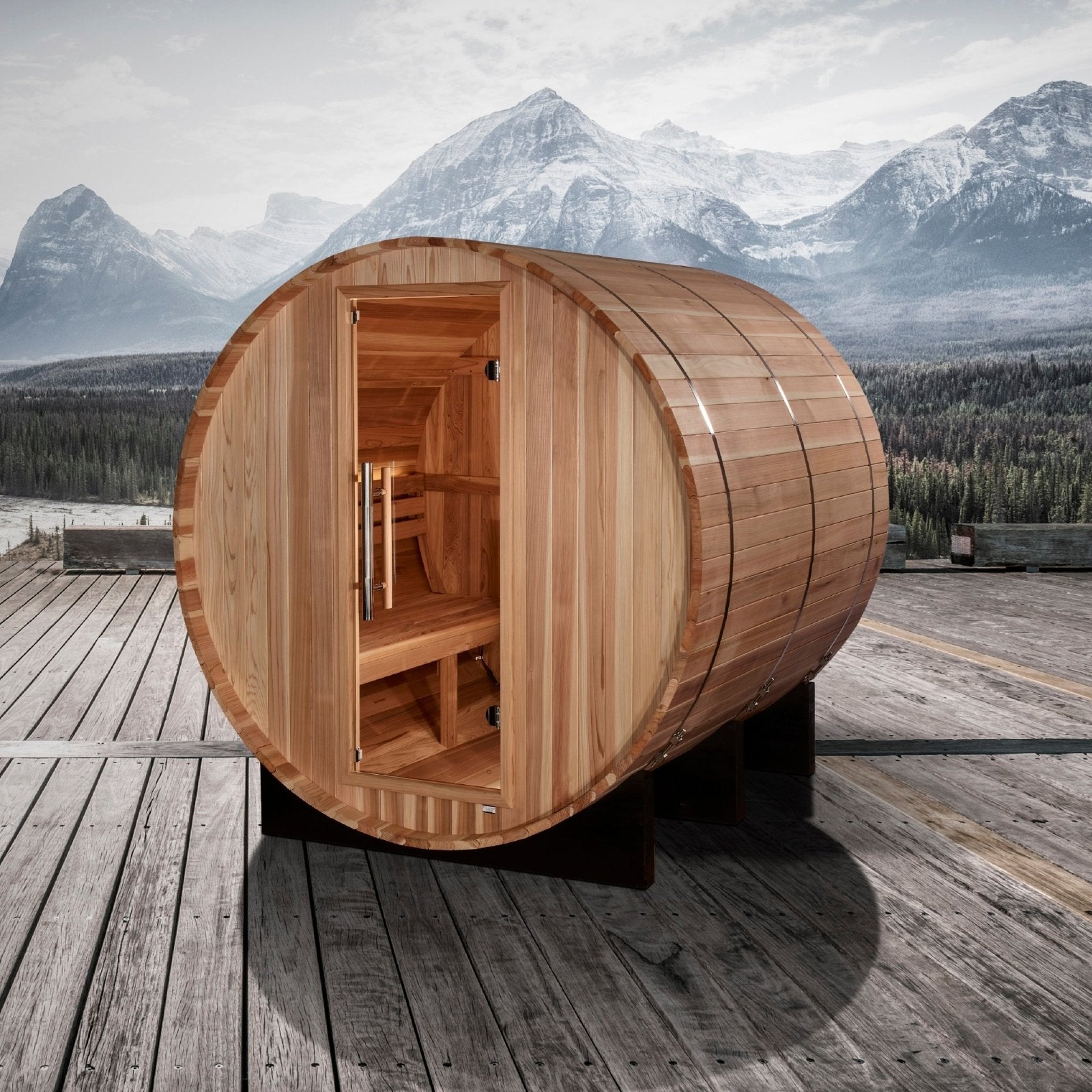 Arosa Traditional Outdoor Barrel Sauna – Steam Sauna with Pacific Cedar Wood (GDI-B004-01)