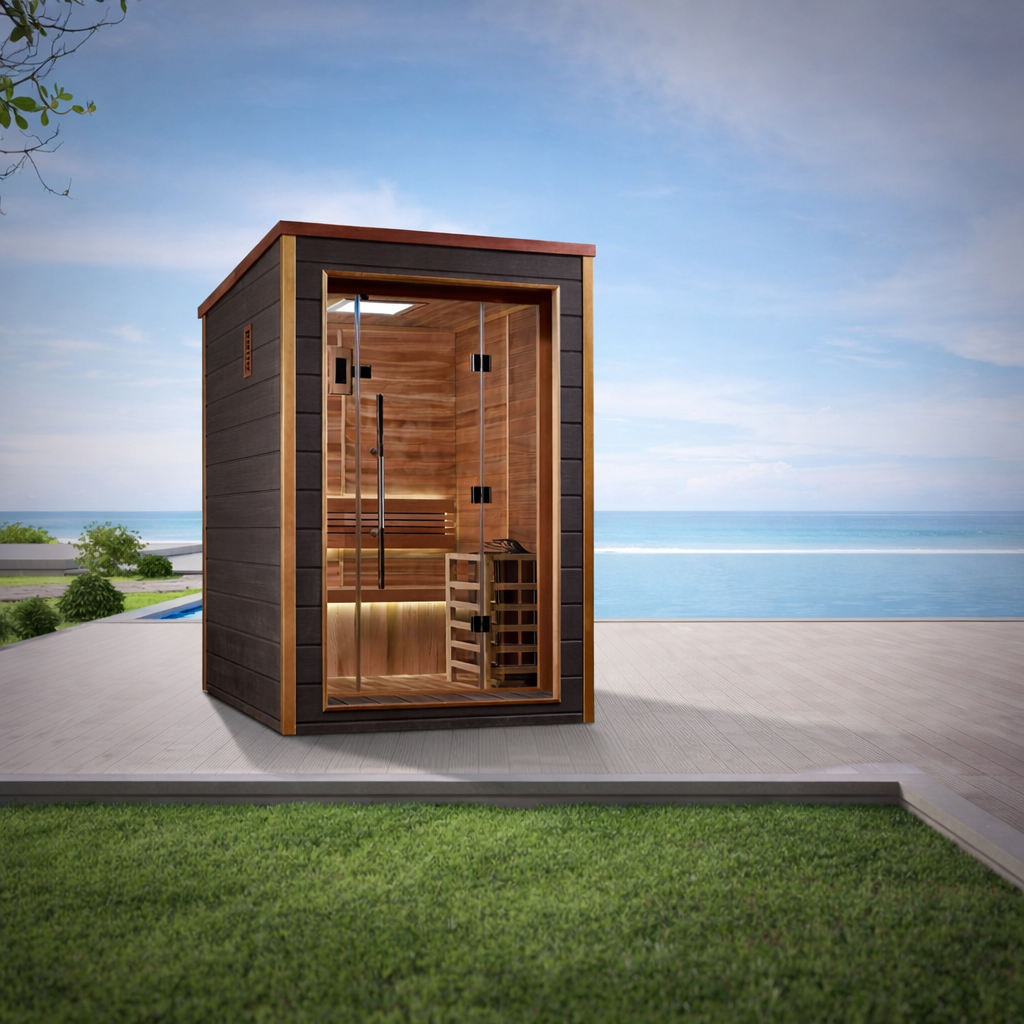 Narvik Traditional Sauna – Indoor & Outdoor Steam Sauna with Premium Red Cedar Construction (GDI-8202-01)
