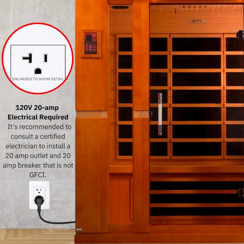 Bergamo Elite Infrared Sauna – Ultra Low EMF Technology with Premium Canadian Hemlock (DYN-6440-01)