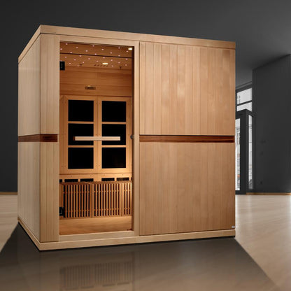 Dynamic “Catalonia” Infrared Sauna – Ultra Low EMF with Natural Hemlock Wood (GDI-6880-02)