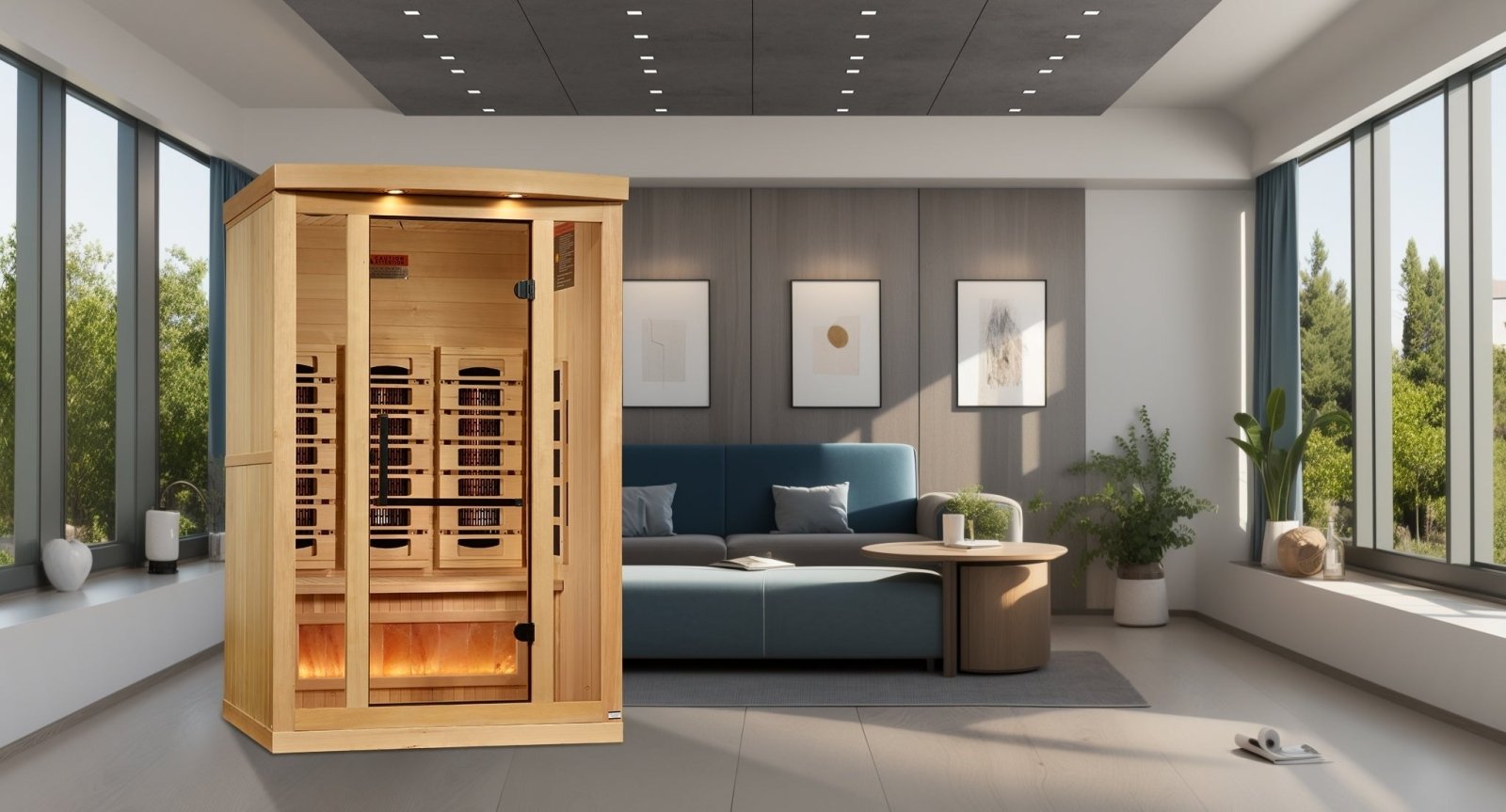 Full Spectrum Reserve Edition Infrared Sauna – Near Zero EMF with Himalayan Salt Bar  (GDI-8020-03)