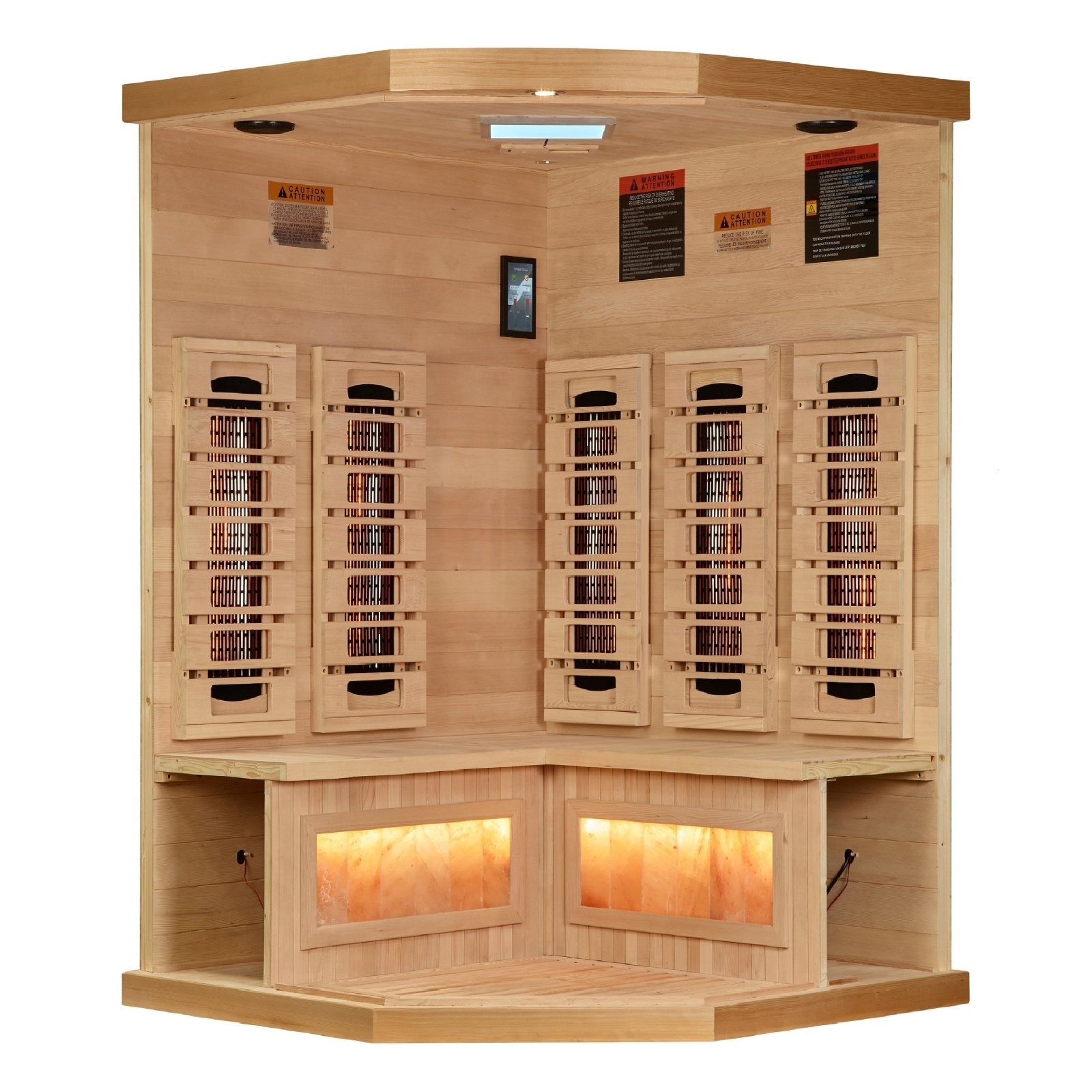 8000 Reserve Series Full Spectrum PureTech™ FAR Infrared Sauna Near Zero EMF Corner Unit with Himalayan Salt Bar (GDI-8035-03)