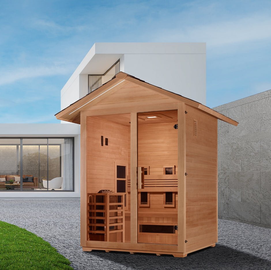 Carinthia Full Spectrum PureTech™ Hybrid Sauna – Outdoor Steam Sauna with Canadian Hemlock Wood (GDI-8123-01)