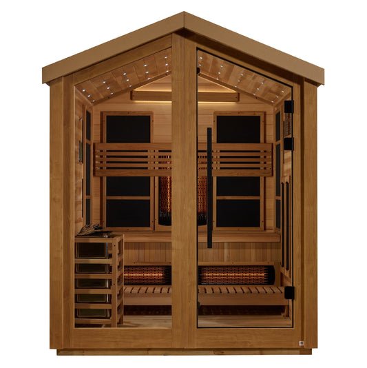 Loviisa PureTech™ Full Spectrum Hybrid Sauna – Outdoor Steam Sauna with Canadian Hemlock Wood (GDI-8523-01)