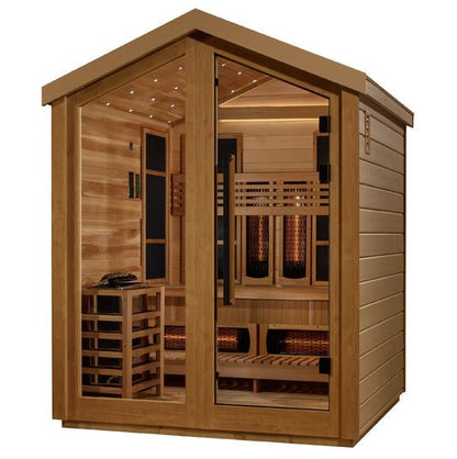 Loviisa PureTech™ Full Spectrum Hybrid Sauna – Outdoor Steam Sauna with Canadian Hemlock Wood (GDI-8523-01)
